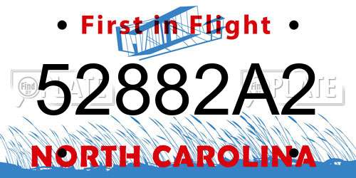 52882A2 North Carolina License Plate