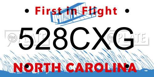 528CXG North Carolina License Plate