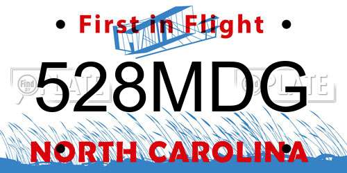 528MDG North Carolina License Plate
