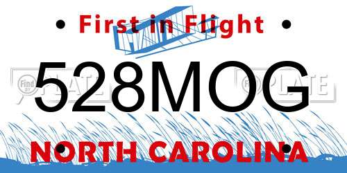 528MOG North Carolina License Plate