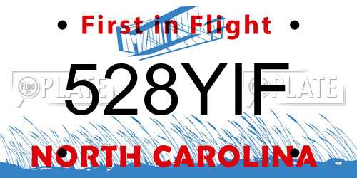 528YIF North Carolina License Plate