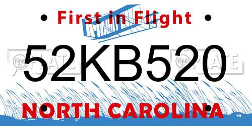 52KB520 North Carolina License Plate