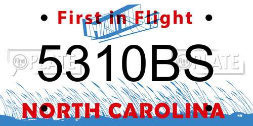 5310BS North Carolina License Plate