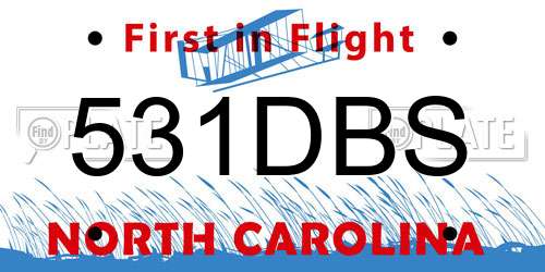 531DBS North Carolina License Plate