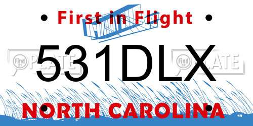 531DLX North Carolina License Plate