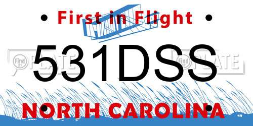 531DSS North Carolina License Plate