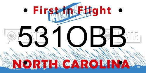 531OBB North Carolina License Plate