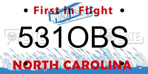 531OBS North Carolina License Plate