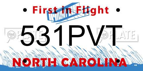 531PVT North Carolina License Plate