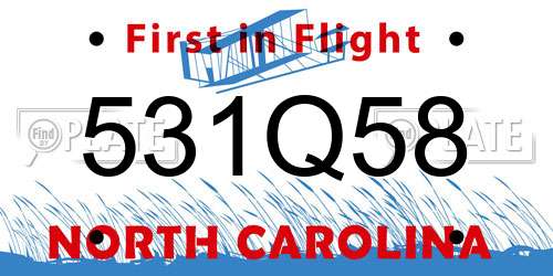 531Q58 North Carolina License Plate