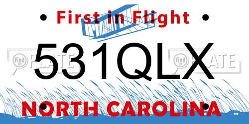 531QLX North Carolina License Plate