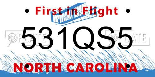 531QS5 North Carolina License Plate