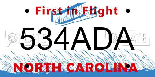 534ADA North Carolina License Plate
