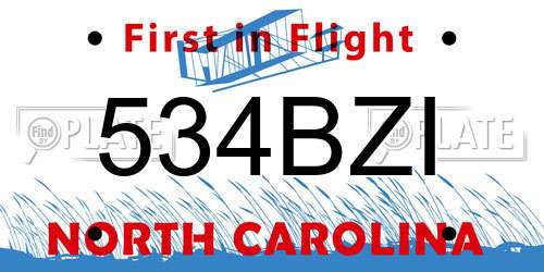 534BZI North Carolina License Plate