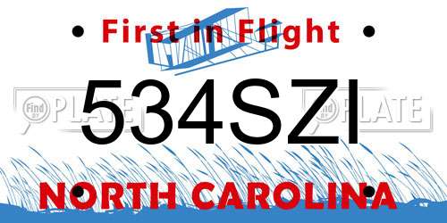 534SZI North Carolina License Plate