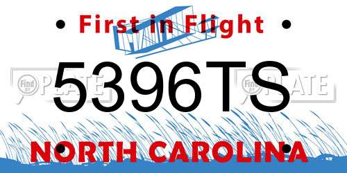 5396TS North Carolina License Plate