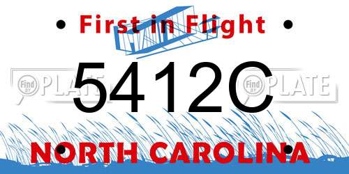 5412C North Carolina License Plate