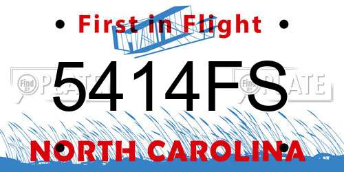 5414FS North Carolina License Plate