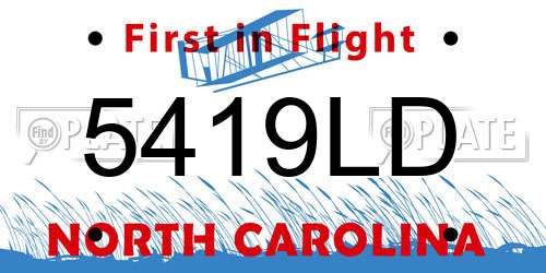 5419LD North Carolina License Plate