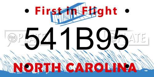 541B95 North Carolina License Plate