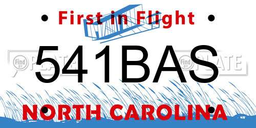 541BAS North Carolina License Plate