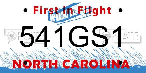 541GS1 North Carolina License Plate