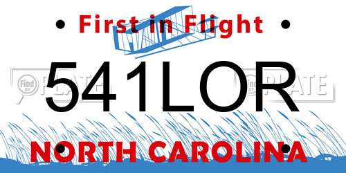 541LOR North Carolina License Plate