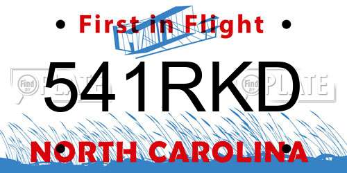 541RKD North Carolina License Plate