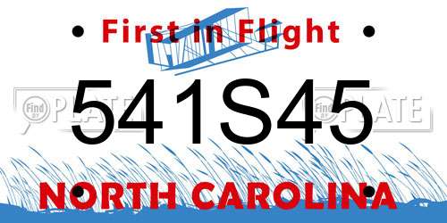 541S45 North Carolina License Plate