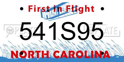 541S95 North Carolina License Plate