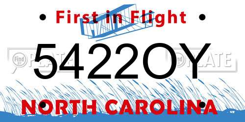 5422OY North Carolina License Plate