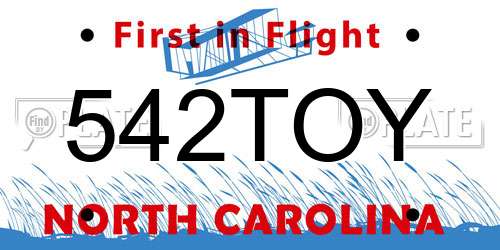 542TOY North Carolina License Plate