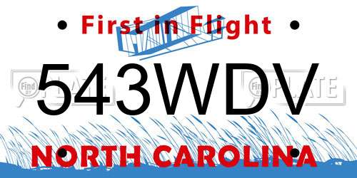 543WDV North Carolina License Plate
