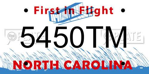 5450TM North Carolina License Plate