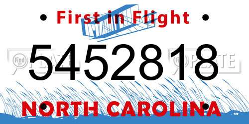 5452818 North Carolina License Plate