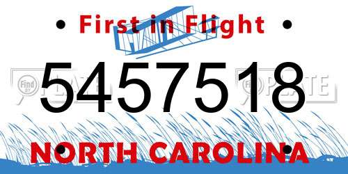 5457518 North Carolina License Plate