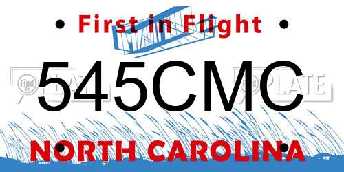 545CMC North Carolina License Plate