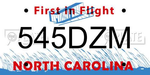 545DZM North Carolina License Plate