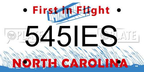 545IES North Carolina License Plate