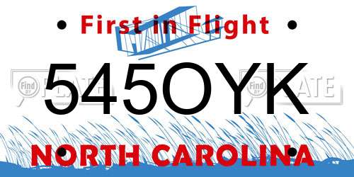 545OYK North Carolina License Plate