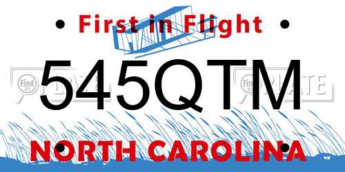 545QTM North Carolina License Plate