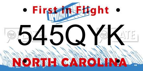 545QYK North Carolina License Plate