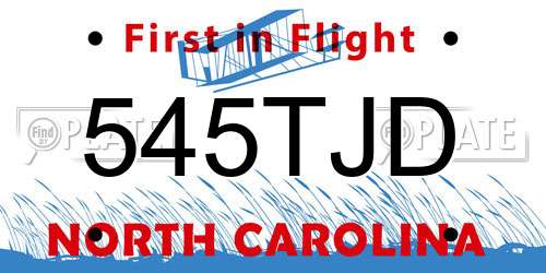 545TJD North Carolina License Plate