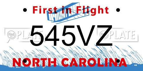 545VZ North Carolina License Plate