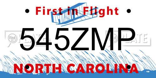 545ZMP North Carolina License Plate