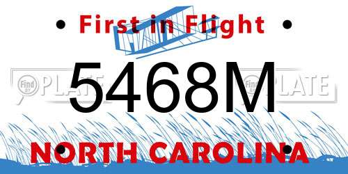 5468M North Carolina License Plate