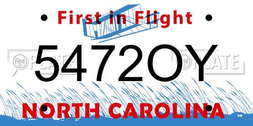 5472OY North Carolina License Plate