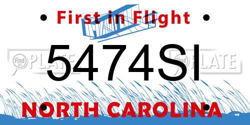 5474SI North Carolina License Plate