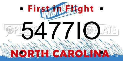 5477IO North Carolina License Plate