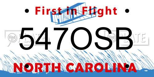 547OSB North Carolina License Plate